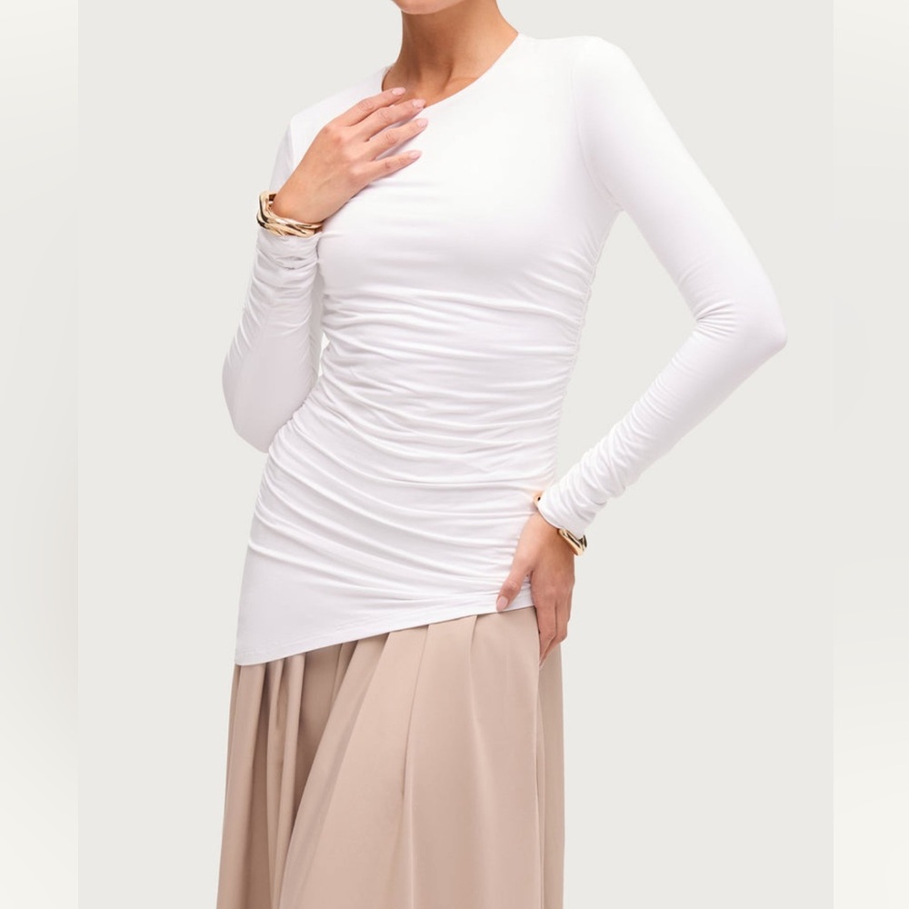 Veiled collection Asymmetric rouched jersey top